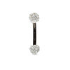 Black Ion Plated CZ Cluster Curved Barbell - 16G 5/16"