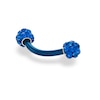 Thumbnail Image 1 of 016 Gauge Blue Cubic Zirconia Curved Barbell in Stainless Steel with Blue IP - 5/16"