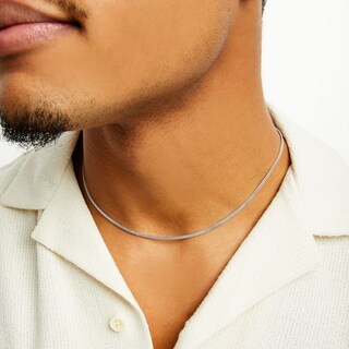 Sterling Silver Foxtail Chain Made in Italy - 18"