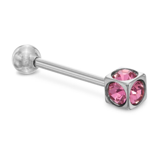 014 Gauge Cubic Zirconia Barbell in Stainless Steel
