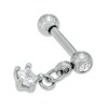 Thumbnail Image 1 of 016 Gauge Star-Shaped Cubic Zirconia Dangle Cartilage Barbell in Stainless Steel with Crystal Accent