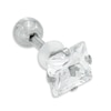 Thumbnail Image 0 of 018 Gauge Princess-Cut Cubic Zirconia Solitaire Cartilage Barbell in Stainless Steel - 5/16"