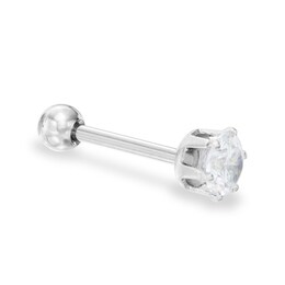018 Gauge Cubic Zirconia Cartilage Barbell in Solid Stainless Steel - 5/16&quot;
