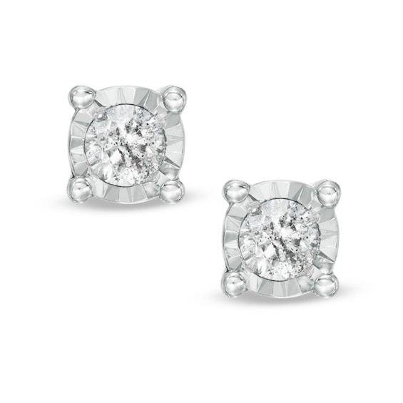 1/10 CT. T.W. Diamond Solitaire Stud Earrings in Sterling Silver