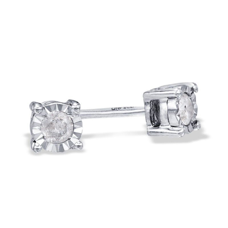 1/5 CT. T.W. Diamond Solitaire Stud Earrings in Sterling Silver