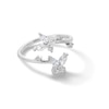 Thumbnail Image 1 of Sterling Silver CZ Double Butterfly Bypass Midi/Toe Ring