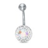 Thumbnail Image 0 of 014 Gauge Iridescent Crystal Belly Button Ring in Stainless Steel