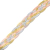 Braided Herringbone Chain Bracelet in 10K Tri-Tone Gold Bonded Sterling Silver - 7.5"