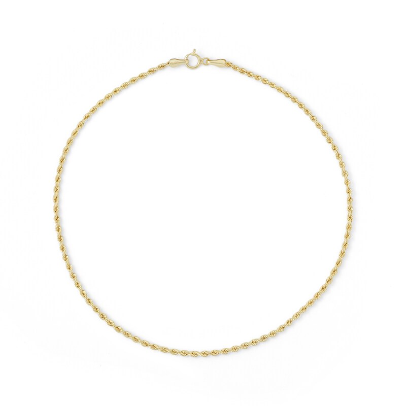 Main Image 2 of 190 Gauge Rope Chain Anklet in 10K Gold - 10"