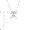 Thumbnail Image 2 of Marquise and Round Cubic Zirconia Butterfly Pendant in Sterling Silver