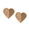 Child's Pink Cubic Zirconia Heart Stud Earrings in 14K Gold