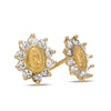 Child's Cubic Zirconia Our Lady of Guadalupe Frame Stud Earrings in 14K Gold