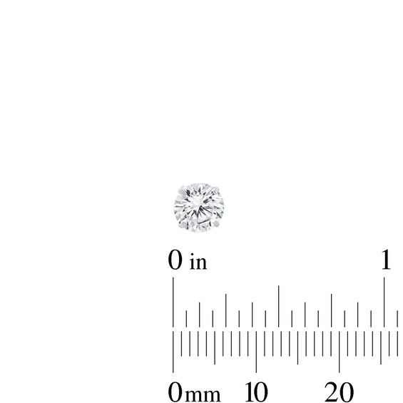 Cubic Zirconia Solitaire Stud Earrings Set in 14K Gold