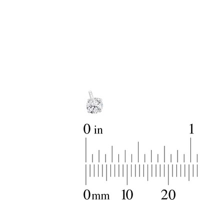 Cubic Zirconia Solitaire Stud Earrings Set in 14K Gold