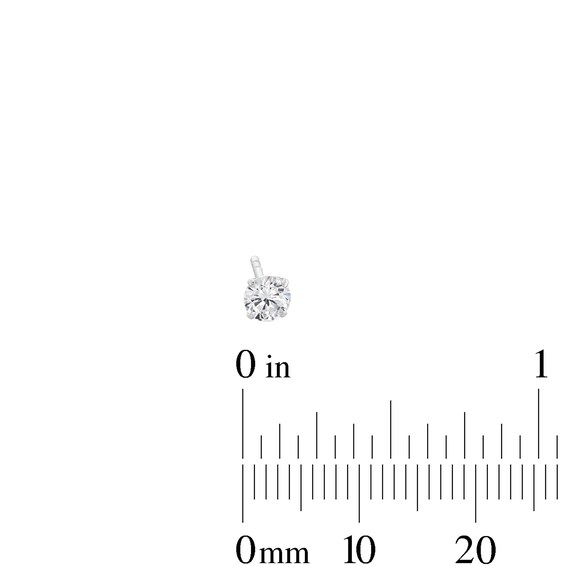 Cubic Zirconia Solitaire Stud Earrings Set in 14K Gold