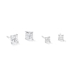 Thumbnail Image 0 of Princess-Cut Cubic Zirconia Solitaire Stud Earrings Set in 14K Semi-Solid Gold