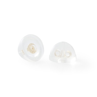 Princess-Cut Cubic Zirconia Solitaire Stud Earrings Set in 14K Semi-Solid Gold