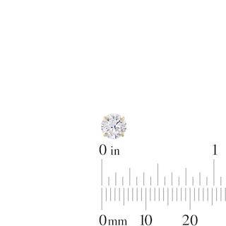 Cubic Zirconia Solitaire Stud Earrings Set in 10K Gold