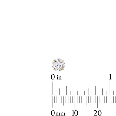 Cubic Zirconia Solitaire Stud Earrings Set in 10K Gold