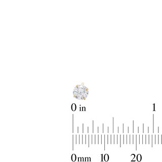 Cubic Zirconia Solitaire Stud Earrings Set in 10K Gold