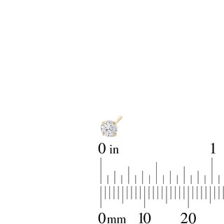 Cubic Zirconia Solitaire Stud Earrings Set in 10K Gold