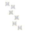 Princess-Cut Cubic Zirconia Solitaire Stud Earrings Set in 10K Gold