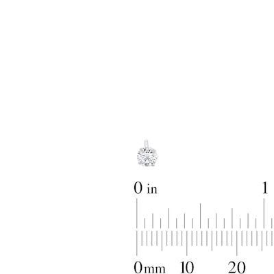 Cubic Zirconia Solitaire Stud Earrings Set in 10K White Gold