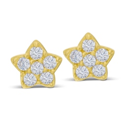 Child's Cubic Zirconia Star Stud Earrings in 14K Gold