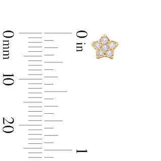 Child's Cubic Zirconia Star Stud Earrings in 14K Gold