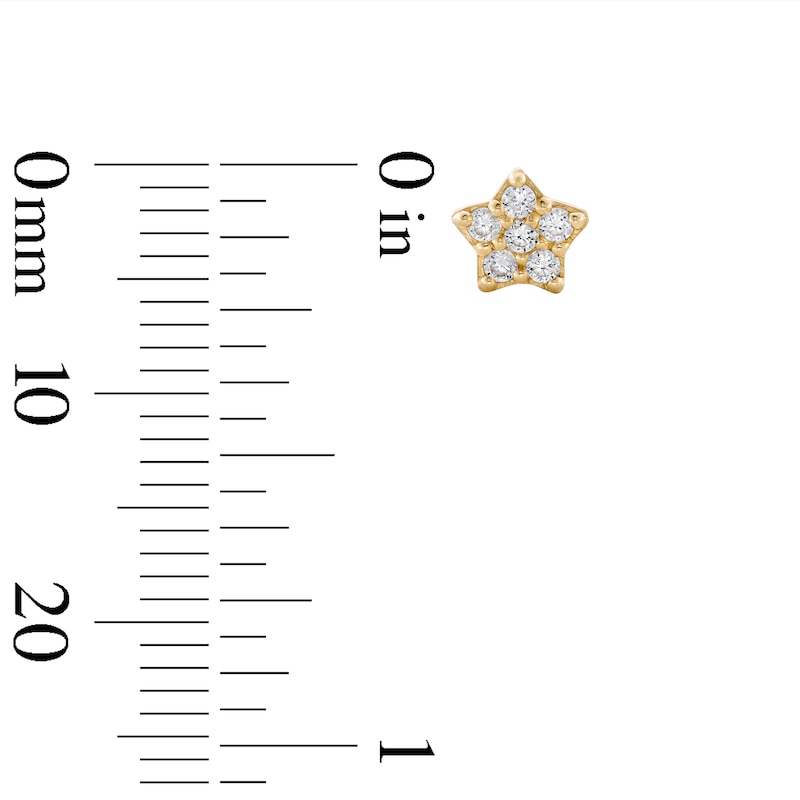 Main Image 2 of Child's Cubic Zirconia Star Stud Earrings in 14K Gold