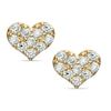 Child's Cubic Zirconia Heart Stud Earrings in 14K Gold