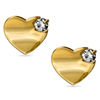 Thumbnail Image 1 of Child's Cubic Zirconia Heart Stud Earrings in 14K Gold