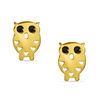 Child's Cubic Zirconia Owl Stud Earrings in 14K Gold