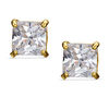 Thumbnail Image 1 of Child's 4mm Princess-Cut Cubic Zirconia Stud Earrings in 14K Gold
