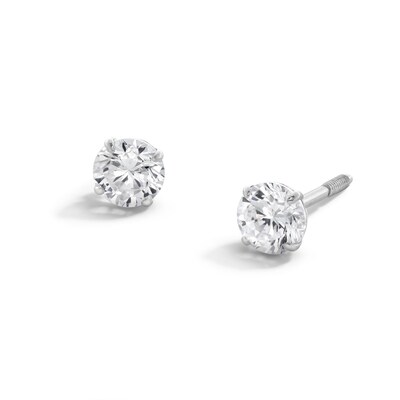 Child's 4mm Cubic Zirconia Stud Earrings in 14K White Gold