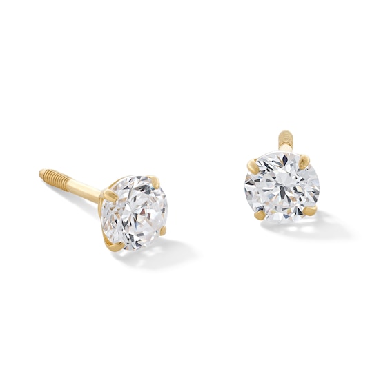 Child's 4mm Cubic Zirconia Stud Earrings in 14K Gold