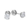 Child's Reversible 4mm Cubic Zirconia Solitaire and 14K White Gold Ball Stud Earrings