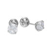 Child's Reversible 4mm Cubic Zirconia Solitaire and 14K White Gold Ball Stud Earrings