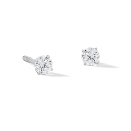 Child's 3mm Cubic Zirconia Solitaire Stud Earrings in 14K White Gold