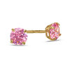 Child's 4mm Pink Cubic Zirconia Solitaire Stud Earrings in 14K Gold