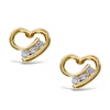 Thumbnail Image 0 of Child's Cubic Zirconia Heart Stud Earrings Set in 14K Gold