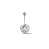 Thumbnail Image 0 of Solid Stainless Steel Crystal Frame Belly Button Ring - 14G