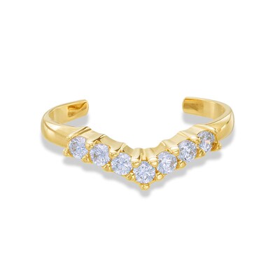 10K Solid Gold CZ Chevron Midi/Toe Ring