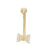 Thumbnail Image 1 of 016 Gauge Cubic Zirconia Bow Tie Curved Barbell in 10K Gold