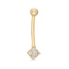 Thumbnail Image 1 of 016 Gauge Quad Cubic Zirconia Curved Barbell in 10K Gold