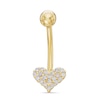 Thumbnail Image 1 of 014 Gauge Cubic Zirconia Heart Belly Button Ring in 10K Gold