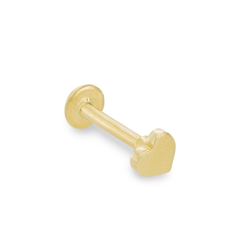 016 Gauge Heart Labret in 10K Gold