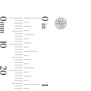 10K White Gold CZ Round Bezel Studs