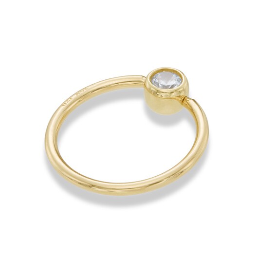 016 Gauge Cubic Zirconia Captive Bead Ring in 10K Gold - 7/16"