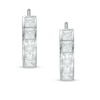 3mm Princess-Cut Cubic Zirconia Huggie Hoop Earrings in 10K White Gold